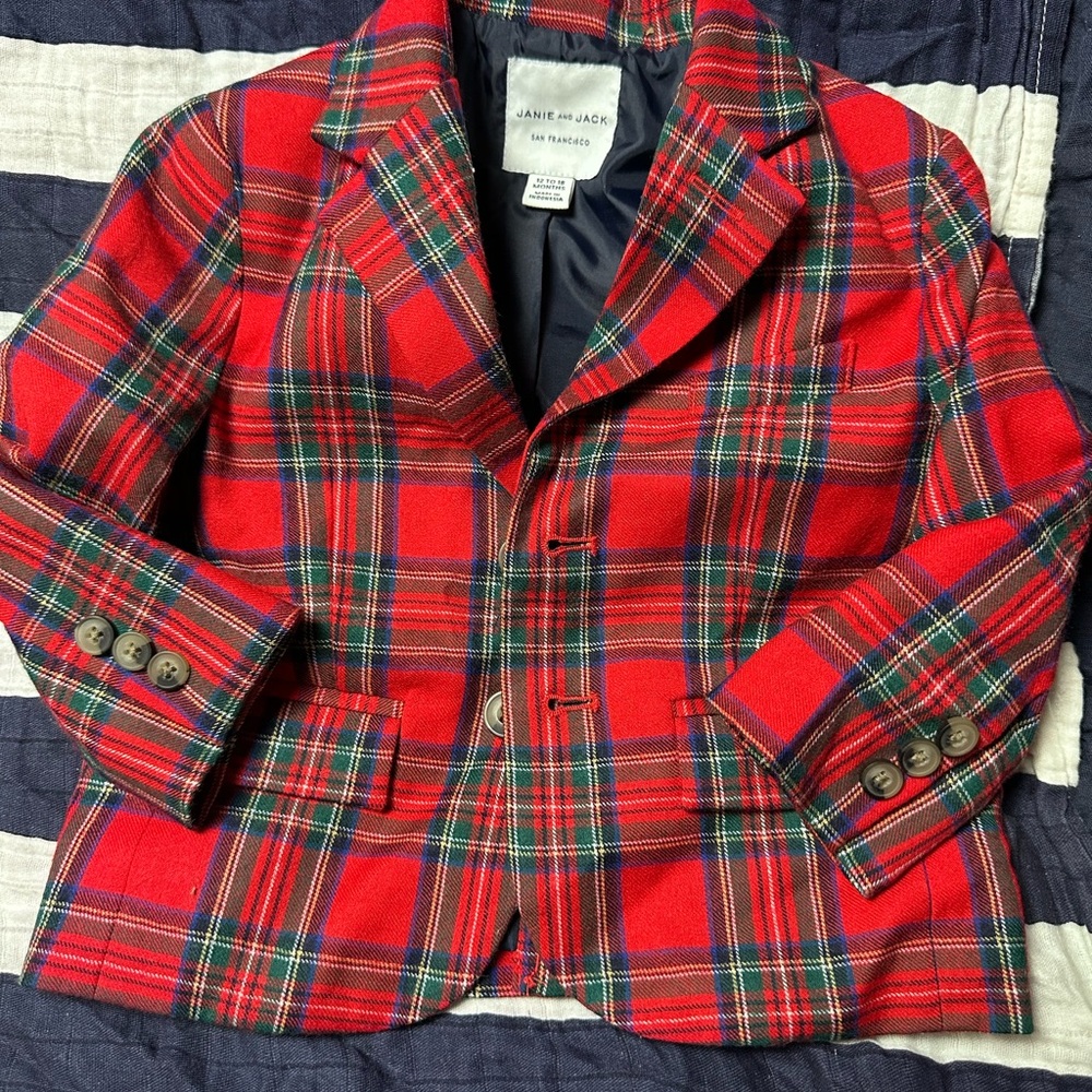 Janie and Jack Kids Tartan Blazer